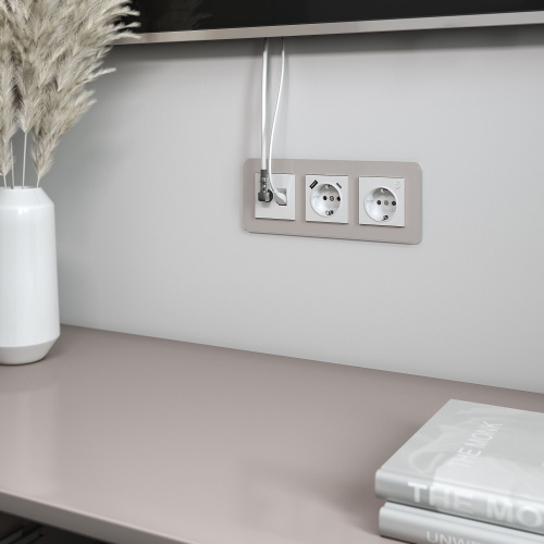 Розетка ТВ+Ethernet RJ-45 6 cat. (белый) W1181301 фото 3