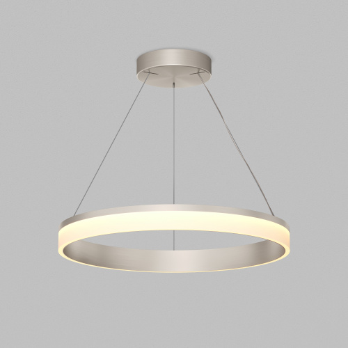 Подвесной светильник RING, ?600 мм, LED, 38Вт, 3000К, алюминий+акрил, сатин. никель