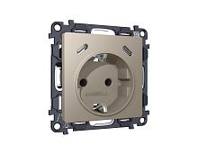 Комплект механизма электрической розетки 2USB С+C 20W с/з на винтовых зажимах 16A-250V ALFA Серо-бежевый матовый QUANT (AP3705, VM165) MA370510