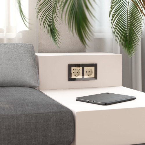 Розетка с заземлением и шторками (айвори акрил) W1171143 фото 3 Розетка с заземлением и шторками (айвори акрил) W1171143 фото 3