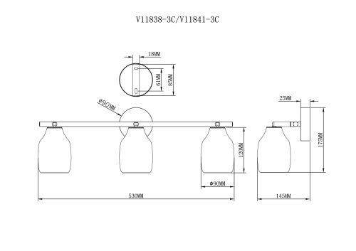 Спот Moderli V11838-3C Adalina фото 4