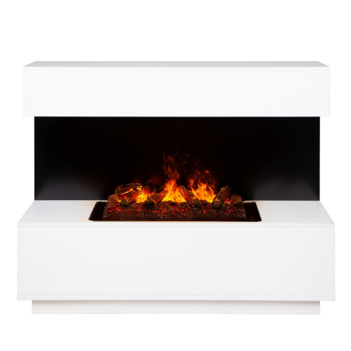 Каминокомплект MODERN/МОДЕРН Белый матовый с очагом Электроочаг CASSETTE/КАССЕТА 630 С ДРОВАМИ