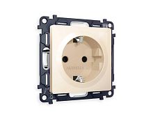 Комплект механизма электрической розетки AMBRELLA VOLT ALFA Бежевый глянец с/з на винтовых зажимах QUANT (AP3060, VM141) MA306010