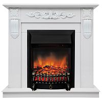 Электрокамин RealFlame Dominica DN белый матовый с очагом Fobos Lux Black RC