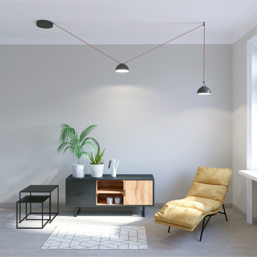 DK5560-BK Cветильник для трека-ремня Belty, серия Flow со светодиодом, D220*H117мм, 48V DC, 24W, RA90, 120°, 4000K, IP20, черный, алюминий фото 8