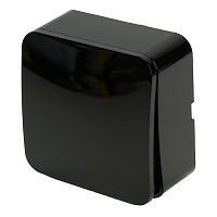 Переключатель открытой установки 1-клавишный, STEKKER, 250В, 10А, IP20, серия София, черный, MSW10-12-02