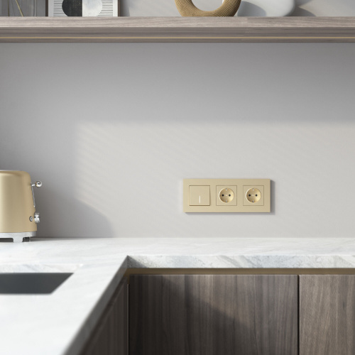 W0032911/ Рамка на 3 поста Slab (шампань софт) W0032911 фото 3