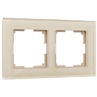 Рамка из стекла на 2 поста Favorit шампань W0021111