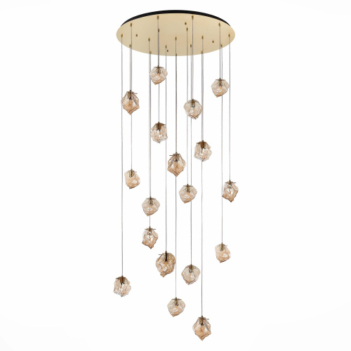 SL1175.303.18 Светильник подвесной ST-Luce Латунь/Янтарный E14 18*40W PORTICI фото 3