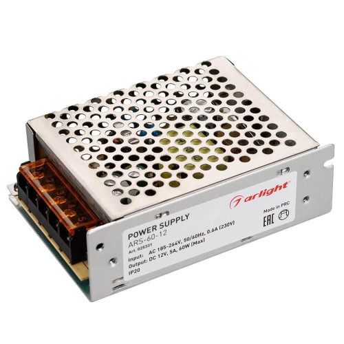 Блок питания Arlight ARS-60 12V 60W IP20 5A 025331 Блок питания Arlight ARS-60 12V 60W IP20 5A 025331