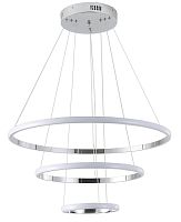 Люстра подвесная светодиодная хром LED 120Вт D40+60+80см Zortes RINGOLIGHT ZRS.33321.120C