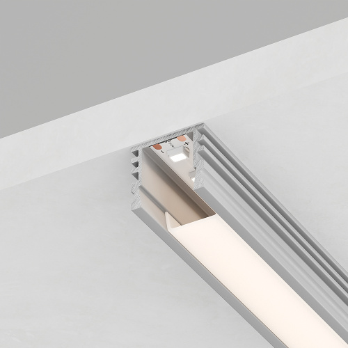 Профиль алюминиевый накладной, серебро, CAB261