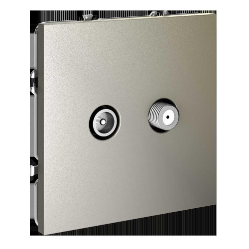 Розетка телевизионнная встраиваемая Voltum S70 оконечная TV+SAT, (шелк) VLS060404 Розетка телевизионнная встраиваемая Voltum S70 оконечная TV+SAT, (шелк) VLS060404