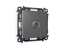 Комплект механизма TV розетки проходной AMBRELLA VOLT ALFA Антрацит серый 5-1000 MHz 4dB QUANT (AP6630, VM211) MA663030