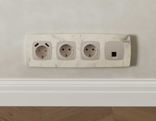 Комплект механизма компьютерной розетки RJ-45 экранированной с автоматической защитной шторкой OMEGA Серо-бежевый матовый QUANT (OP3720, VM185) фото 3 Комплект механизма компьютерной розетки RJ-45 экранированной с автоматической защитной шторкой OMEGA Серо-бежевый матовый QUANT (OP3720, VM185) фото 3