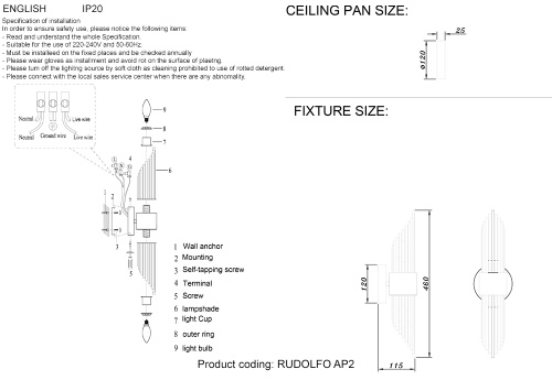 Crystal Lux Бра Crystal Lux RUDOLFO AP2 NICKEL фото 2 Crystal Lux Бра Crystal Lux RUDOLFO AP2 NICKEL фото 2