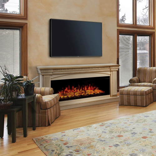 Каминокомплект CALLISTO/ПРАГА Бежевый дуб с золотой патиной с очагом Электроочаг JOKER/ДЖАСПЕР 52 фото 9