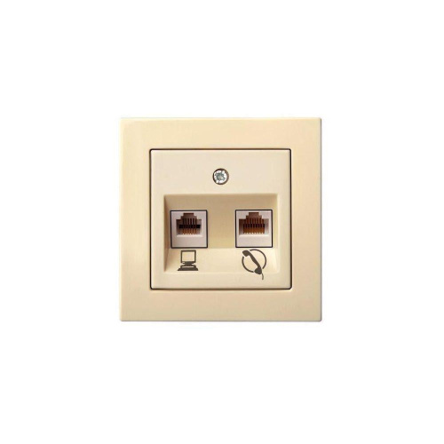 Розетка RJ45/RJ11 Liregus Epsilon бежевый 28-084 Розетка RJ45/RJ11 Liregus Epsilon бежевый 28-084