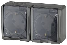 Розетка ЭРА Эксперт 2х2P+E IP54 со шторками 16A 250V 11-2404-03 Б0020719