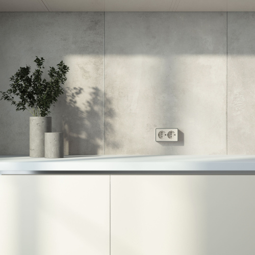 Розетка двойная с заземлением Gallant слоновая кость W5072103 фото 2