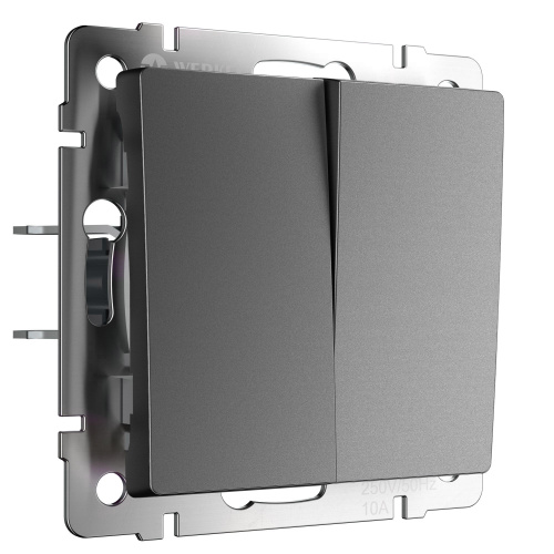 Выключатель двухклавишный проходной (графит матовый) W1122064 Выключатель двухклавишный проходной (графит матовый) W1122064