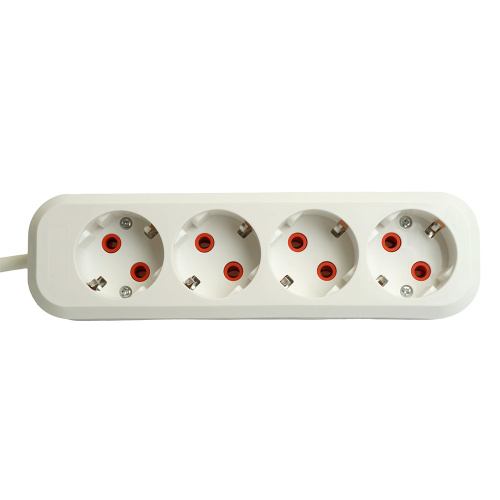 Удлинитель  четырехместный c/з STEKKER HM06-40-07 3x1мм2, 7м, серия Home (У10-429), белый фото 7