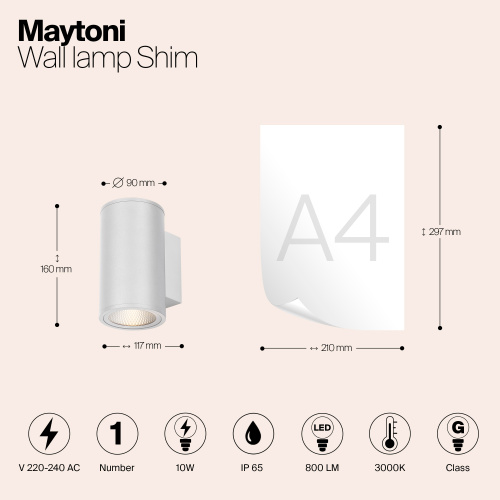 Уличный настенный светильник Outdoor O303WL-L10W3K фото 12