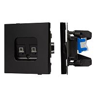 Механизм компьютерной розетки двойной SCT-TENDO-MPC2-PL-BK (RJ-45, CAT6) Arlight 054101