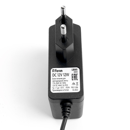 Трансформатор электронный для светодиодной ленты 12W 12V (драйвер), LB005 FERON фото 3