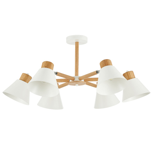 SLE103702-06 Светильник потолочный Светлое дерево, Белый/Белый E27 6*60W BUVE фото 3