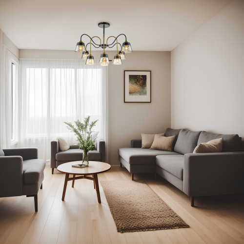 Светильник на штанге Escada 1147/8P E27*40W Black/Brass фото 6