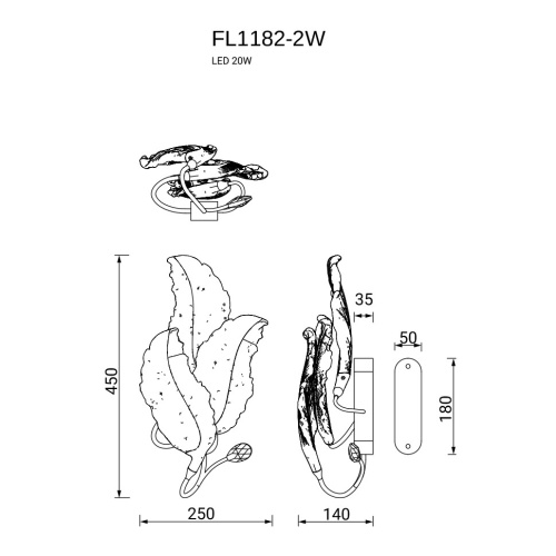 Бра Felicity Gold FL1182-2W фото 3