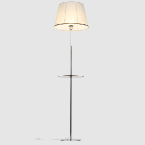 Citilux Линц CL402970T Торшер хром со столиком и белым абажуром фото 2 Citilux Линц CL402970T Торшер хром со столиком и белым абажуром фото 2