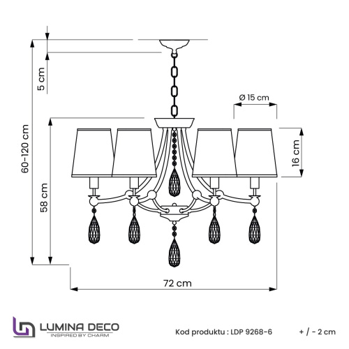 Хрустальная подвесная люстра Lumina Deco Dominni LDP 9268-6 GD фото 3 Хрустальная подвесная люстра Lumina Deco Dominni LDP 9268-6 GD фото 3