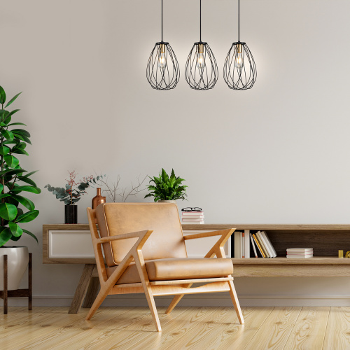 Подвесной светильник Escada 10180/3S E27*60W Black/Brass фото 2