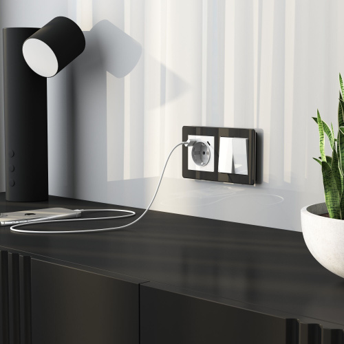 Выключатель двухклавишный проходной (белый акрил) W1122041 фото 2 Выключатель двухклавишный проходной (белый акрил) W1122041 фото 2