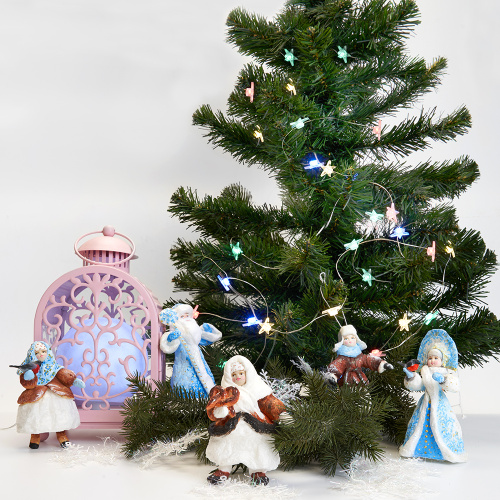 Гирлянда линейная Feron CL572 Звездочки, статичная, 4,5м USB мультиколор, прозрачный шнур фото 4