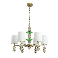 8337/6 MODERNI LN26 144 бронза/белый/зеленый, металл/стекло/текстиль Люстра E14 6*40W 220V ILMIRA