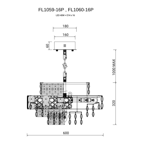 Люстра подвесная Majeste Gold FL1060-16P фото 2