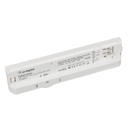Блок питания для трековых систем ARJ-TR-42-PFC-DALI2-PD-NFC-WH (42W, 10-42V, 0.3-1.05 A, 4TR) Arlight 055293 Блок питания для трековых систем ARJ-TR-42-PFC-DALI2-PD-NFC-WH (42W, 10-42V, 0.3-1.05 A, 4TR) Arlight 055293