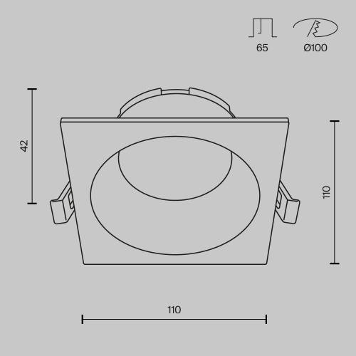 Встраиваемый светильник Technical DL126-GX53-SQ-B фото 2