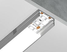Алюминиевый профиль накладной 20.5*10 Серебро, 2 м