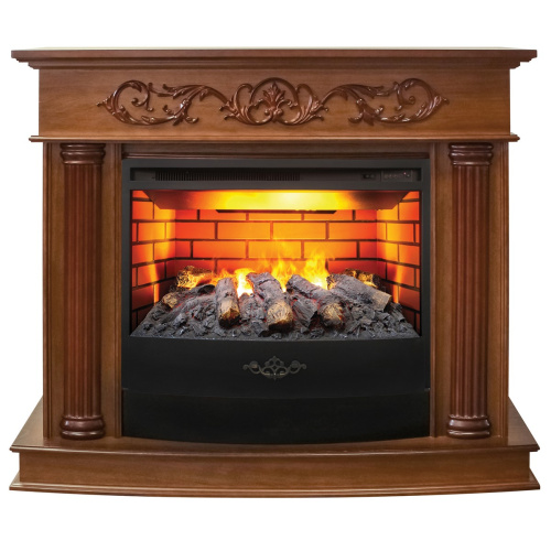 Электрокамин RealFlame Milano NT орех с очагом 3D Firestar 25,5 Электрокамин RealFlame Milano NT орех с очагом 3D Firestar 25,5