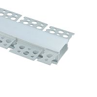 Профиль алюминиевый встраиваемый скрытый, серебро, CAB248