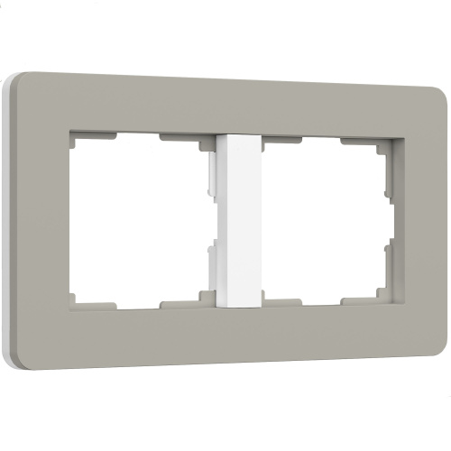 Рамка из поликарбоната на 2 поста Split дымчатый/белый, soft-touch W0023067 Рамка из поликарбоната на 2 поста Split дымчатый/белый, soft-touch W0023067
