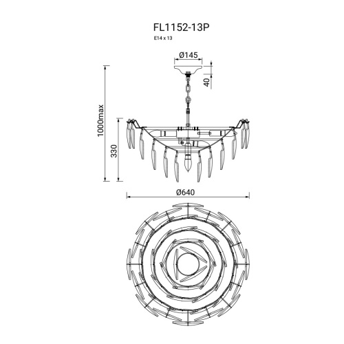 Люстра подвесная Infinita FL1152-13P фото 2