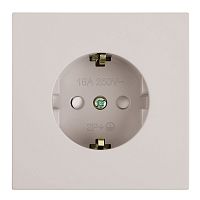 Розетка 1-местная с защитной шторкой с/з (механизм), STEKKER, 250В, 16А, серия Мия, RST16-3110-08, пудровый жемчуг