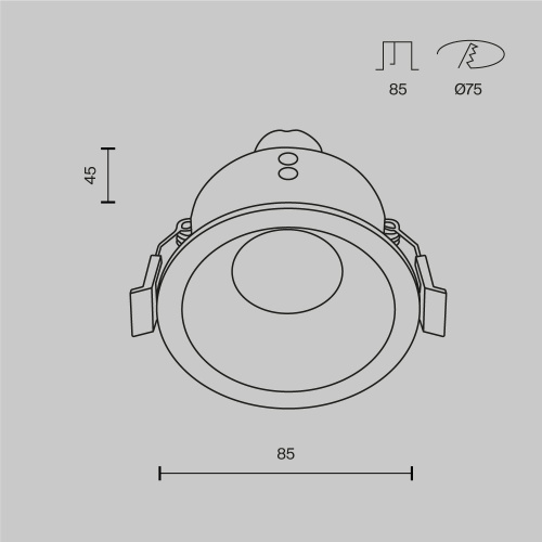 Встраиваемый светильник Technical DL032-2-01W-1(N) фото 6