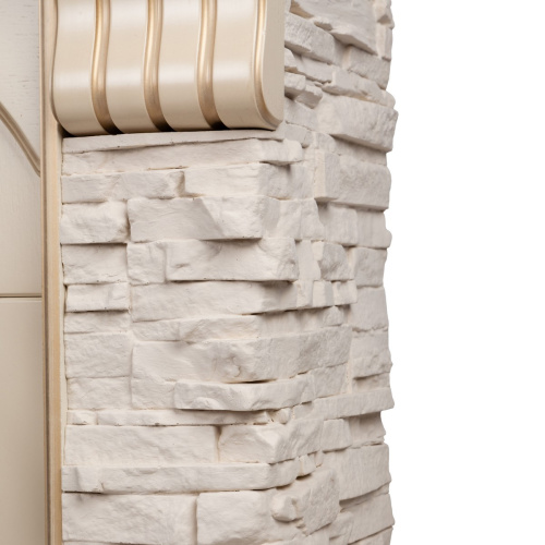 Каминокомплект ATHENA/АТЛАНТА Бежевый дуб с золотой патиной с очагом Электроочаг MAJESTIC LUX RC/МАДЖЕСТИК С ПУЛЬТОМ фото 5