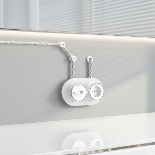 Втулка для вывода кабеля из стены 2 шт. белая ретро W6421101 фото 3